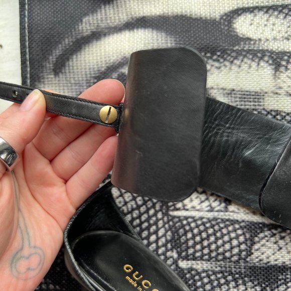 Gucci Ursula Leather Horse Bit Ankle Strap Heels - Picture 11 of 13